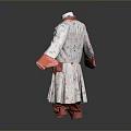 Vintage Floral Pattern Coat With Blue Waistcoat White Cravat Red Cuffs And Trousers