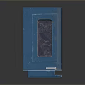 Modern Blue Electronic Device With Transparent Display Panel And Stable Stand