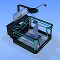 VR Experience Booth With Interactive Platform VR Headset And Virtual Scene Screen