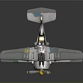 Aerospace Spacecraft Model Featuring Blue Body Golden Propeller Twin Wing And Detailed Components