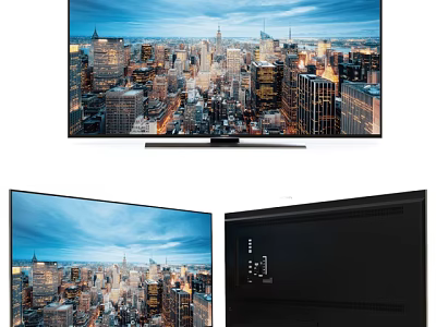 Slim 4K Ultra HD TV With Dynamic City Skyline Display And Clear Sharp 3d model