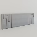 Elegant Gray Upholstered Panel With Geometric Pattern And Soft Fabric Surface