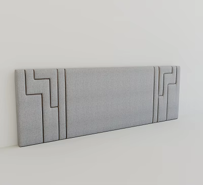 Elegant Gray Upholstered Panel With Geometric Pattern And Soft Fabric Surface 3d model
