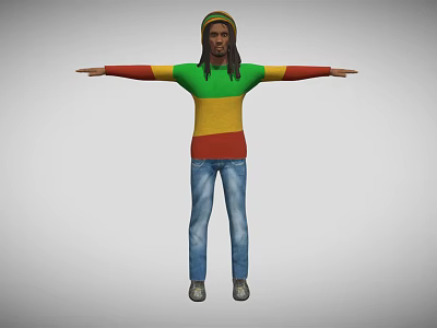 Modern Man Glyph Rastaman Jamaican Singer Dances 3d model
