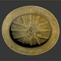 Yellow Helmet With Dome Shaped Design Rimmed Edge Surface Patterns And Small Holes