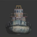Rusty Old Ship With Weathered Exterior And Details 3d model