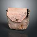Vintage Handmade Striped Cloth Bag With Worn Texture For Traditional Household Use
