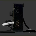 Black Electric Tactical Weapon With Control Unit Cable Knob And Metal Rod Head