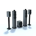 Modern Home Audio System With Floorstanding Surround And Center Speakers