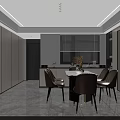 Modern Living Dining Room Interior With Beige Sofa Brown Armchair And City View Window