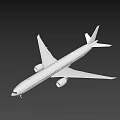 White Commercial Passenger Plane With Extended Landing Gear And Wing Engines