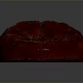 Red Round Cushion With Wrinkled Surface Soft Comfortable Seating For Living Room Home