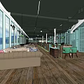 Charming Restaurant Interior Featuring Wooden Floors Large Windows Green Shutters And Mountain Views