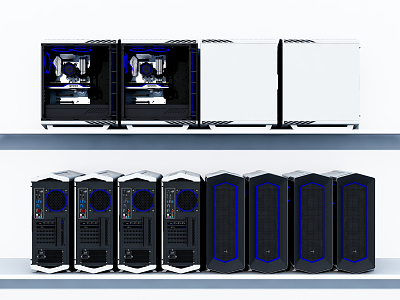 Modern computer mainframe 3d model