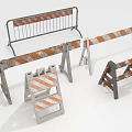 Construction Site Barriers With Metal Fencing Plastic Roadblocks And Orange Striped Cones