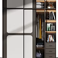 Modern Wardrobe Design with Sliding Glass Doors and Multiple Storage Compartments Shelves