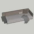Modern double sofa multiplayer sofa 3d model
