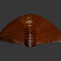 Handcrafted Wooden String Instrument Featuring Decorative Pattern And Pear Shaped Body 3d model