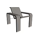 Black and White Striped Modern Leisure Chair with Sleek Armrests and Contemporary Design