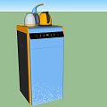 Two Modern Blue Household Appliances With Kettle And Cups On Top