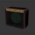Black Electric Guitar Amplifier With Yellow Control Panel And Knobs Handle