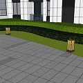 Outdoor Lawn Lights Illuminating Stone Path In Modern Building Garden With Green Plants