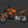 Modern Orange And Black Motorcycle With Windshield Black Seat And Alloy Wheels