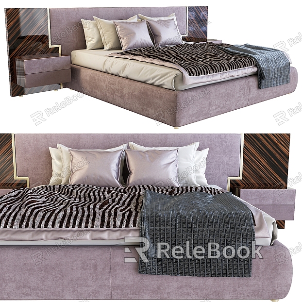 Modern fabric double bed model