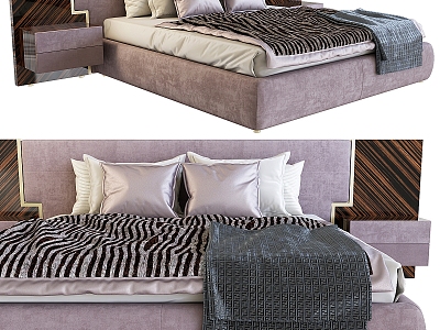 Modern fabric double bed model