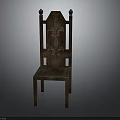 Vintage Carved Wooden Chair With Ornate Backrest Design And Sturdy Legs