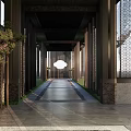 New Chinese Style Gate Noble Entrance Gate Building Corridor Wide View 3d model