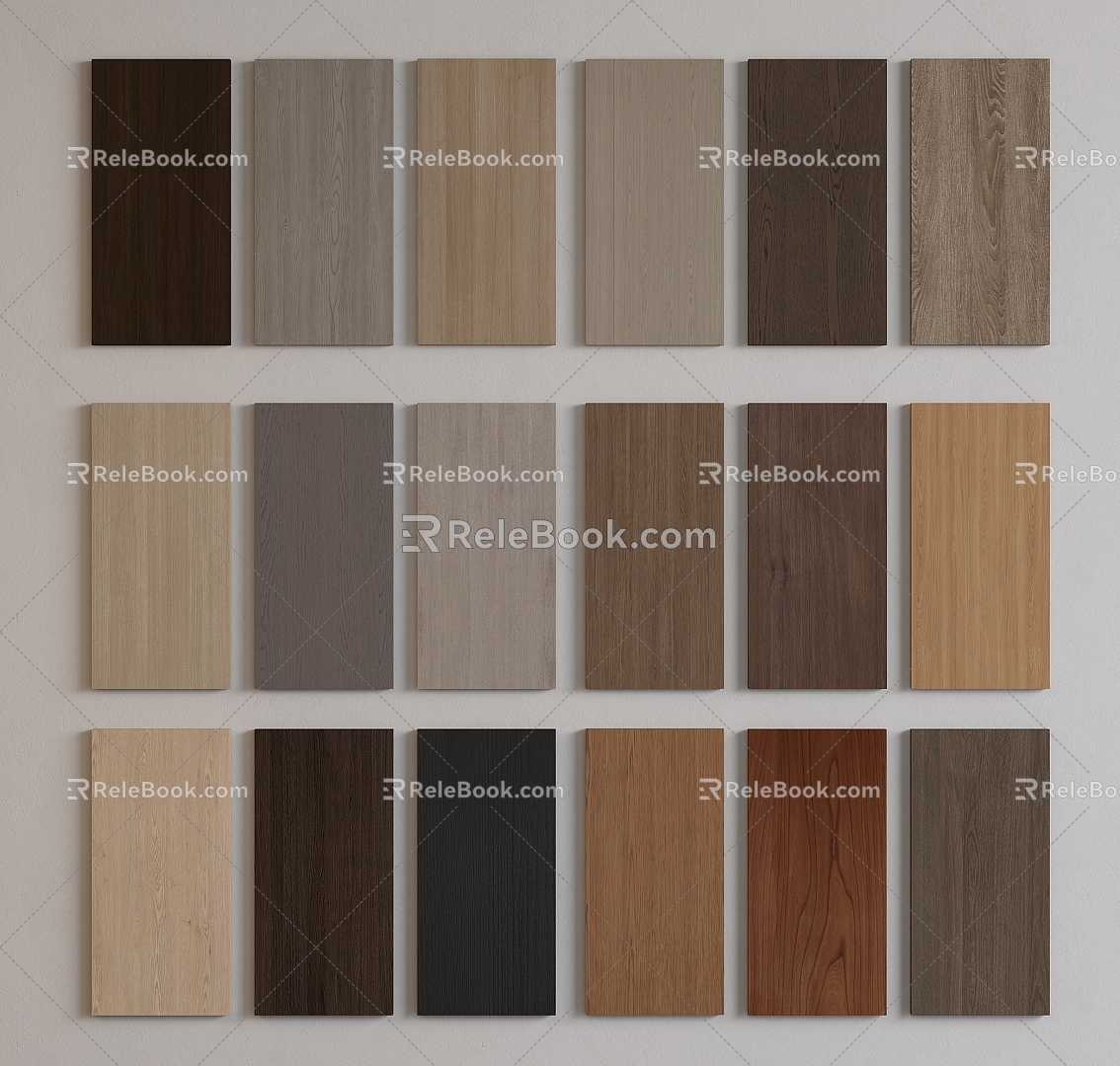 Modern wood veneer solid wood wall panel background wall wood grain 3d model