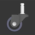 Durable Caster Wheel With Silver Metal Stem Black Frame And Gray Rubber Wheel