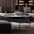 Modern Sofa and Coffee Table Set With Zebra Artwork Accent Pillows Ottoman and Area Rug