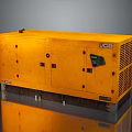 JCB Yellow Industrial Generator Equipment with Control Panel Mobile Base and Ventilation 3d model