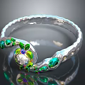 Delicate Silver Ring With Green Gemstones And Colorful Stones For Daily Use