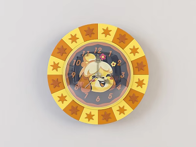 Modern cartoon children's wall clock 3d model