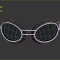 Cute Puppy Wearing Rusty Metal Goggles With Black Reflective Lenses