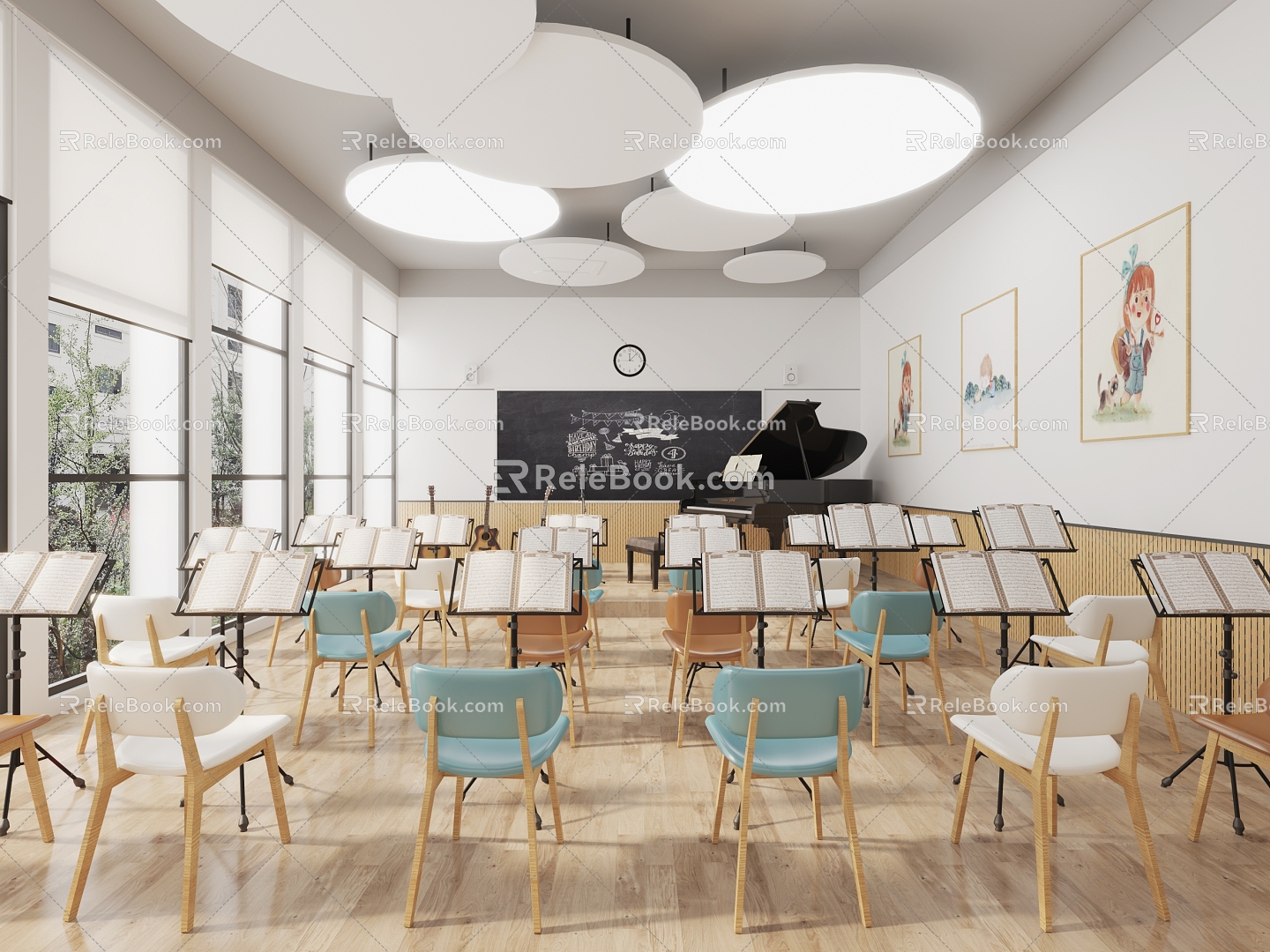 Modern Music Classroom 3d model