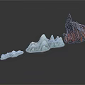 Realistic Terrain Models With Small Snow Mountains Large Ice Peaks And Volcanic Formations