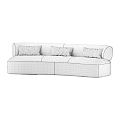 Modern Sectional Sofa Design With Dark And Light Colored Comfortable Pillows 3d model