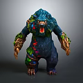 Mystical Plant Covered Bear Shaped Creature Featuring Green Vines Leaves And Red Berries