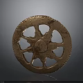 Shiny Copper Gear Mechanical Equipment With Star Shaped Design And Toothed Edge