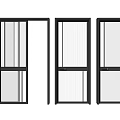 Three Modern Black Frame Glass Swing Doors For Home Interior Design 3d model
