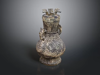 Traditional Furniture Piece With Intricate Dragon Decorations And Ornate Patterns 3d model
