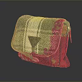 Colorful Plaid Fabric Crossbody Bag With Flap Design And Button Closure