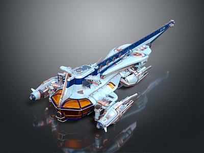 modern spaceship sentry ship sentry ship spacecraft 3d model