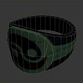 Daily Use Decorative Ring With Green Blue Red Circular Pattern And Grid Decoration 3d model