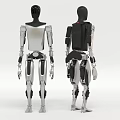 Smart Robots Back View With Mechanical Structure Silver And Black Components 3d model