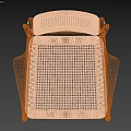 Modern Leisure Chair With Rattan Weave Seat And Solid Wood Armrest Frame Design